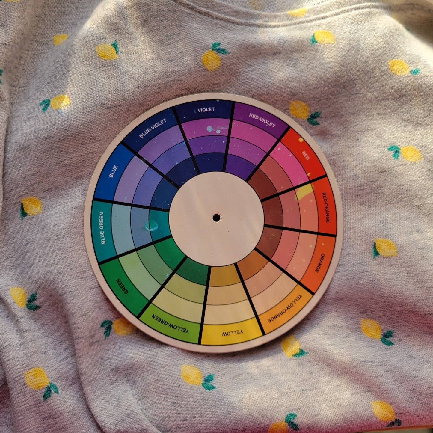 Croft Barrow Womens Top 3X Plus Tee Short Sleeve Yellow Gray Cotton Lemons