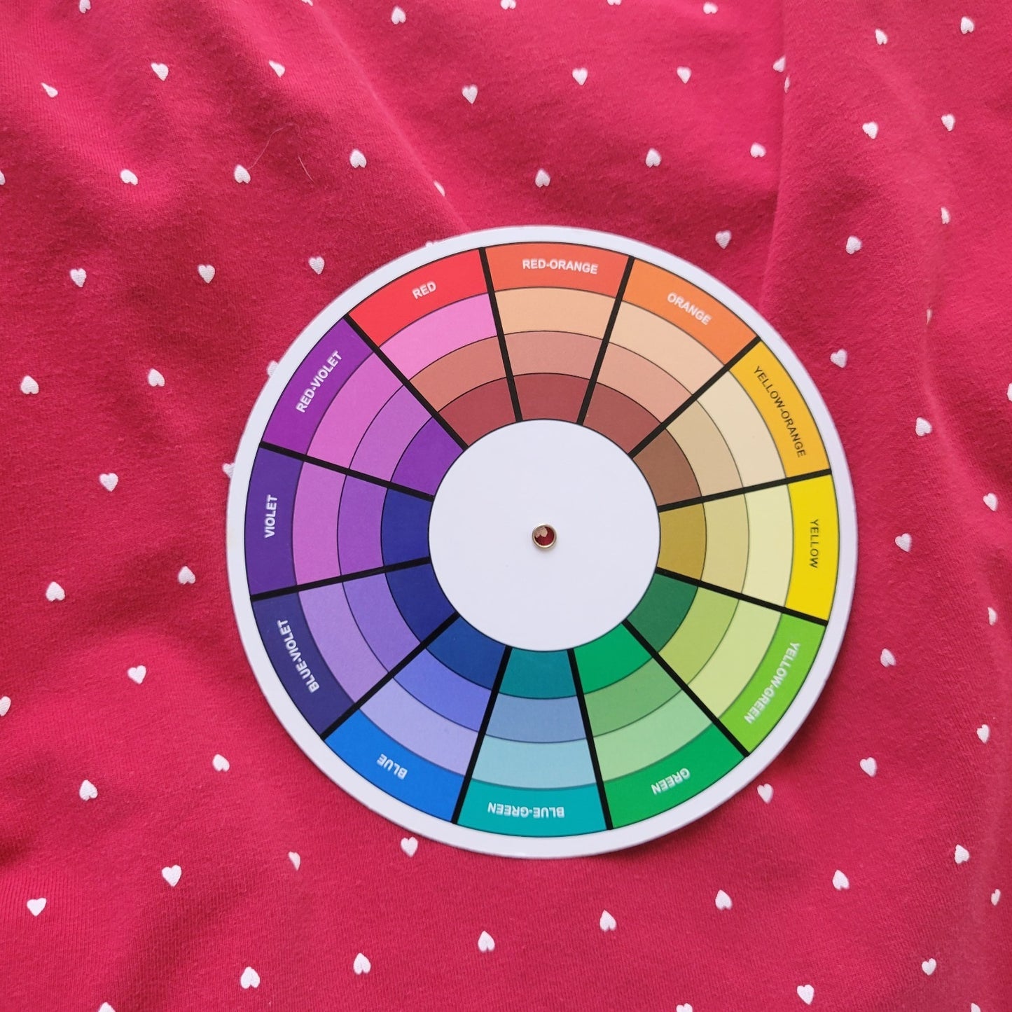 Catherines Womens Top 2X Plus Tee Crochet Neckline Red Tiny Hearts Comfy Casual