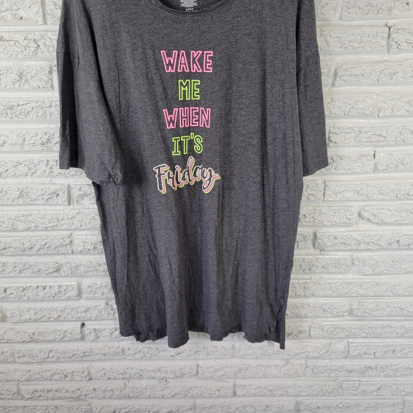 Secret Treasures L/XL Pajama Top Gray Soft Cotton Blend Crew Neck PJ Shirt Women