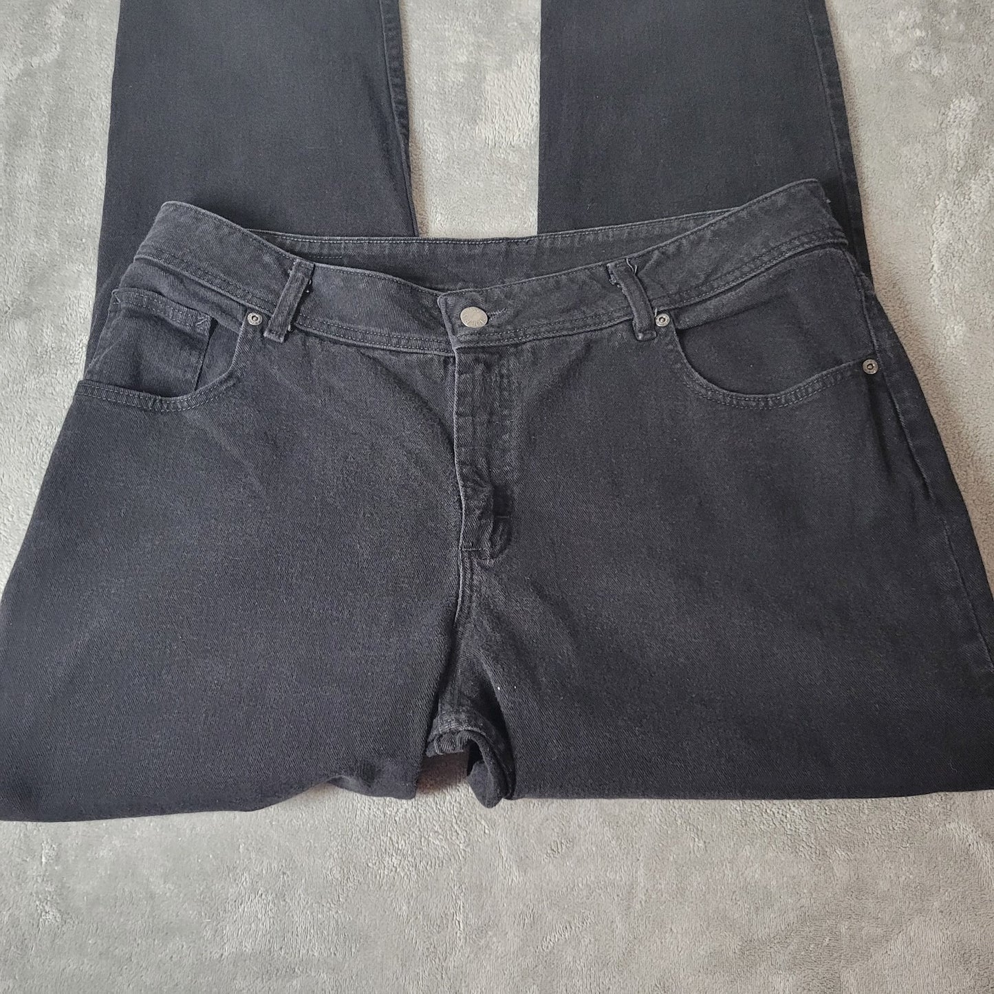 Riders Lee Womens Jeans 20W Plus Straight Leg Black Denim Wash Zip Fly Comfy