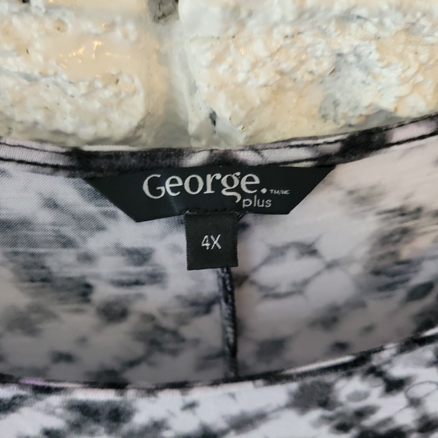 George Womens Dress 4X Plus Tank Black White Tie Die Asymmetric High Low Casual