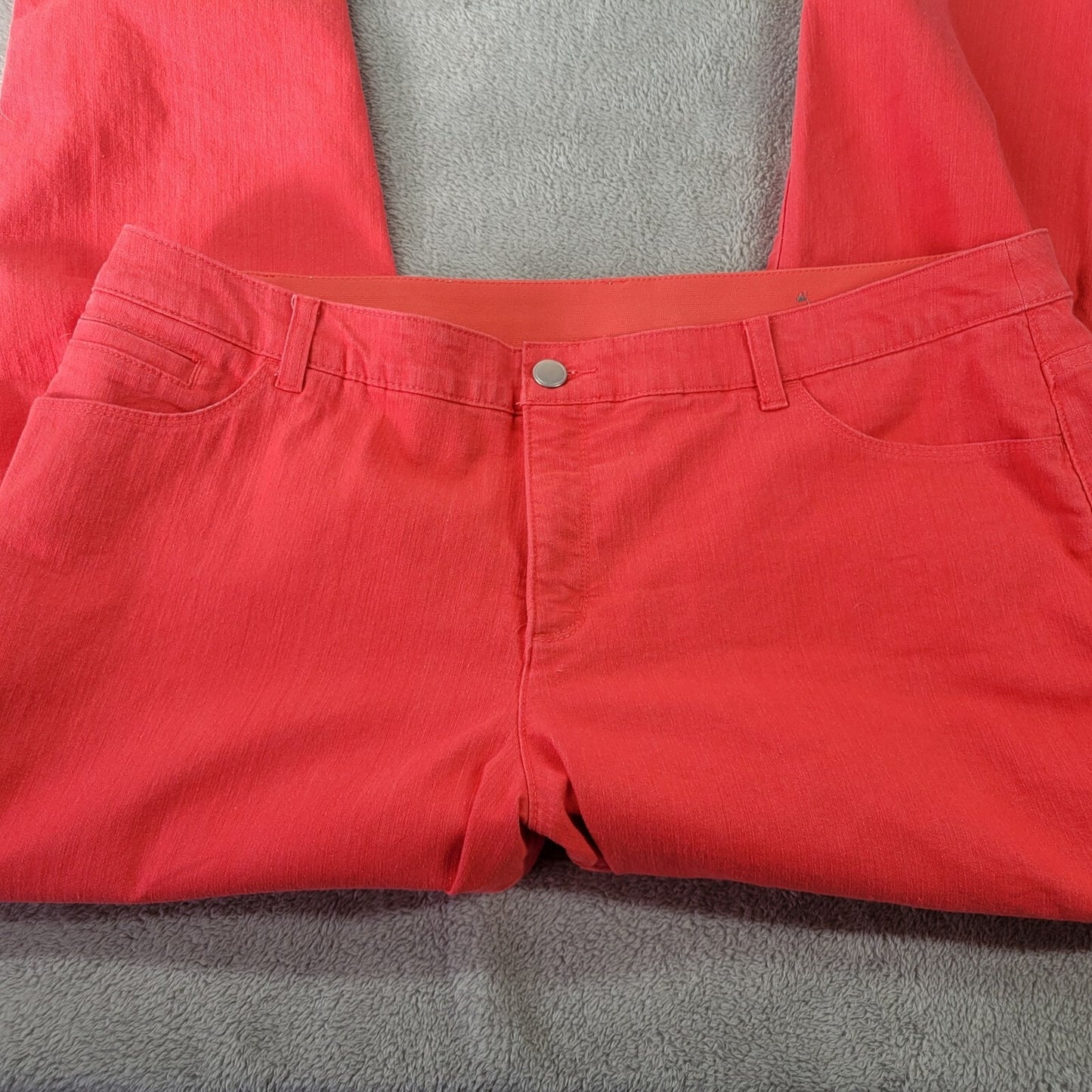 CJ Banks Signature Slimming Womens Jeans 20W Plus Pink Denim Comfy Straight Leg