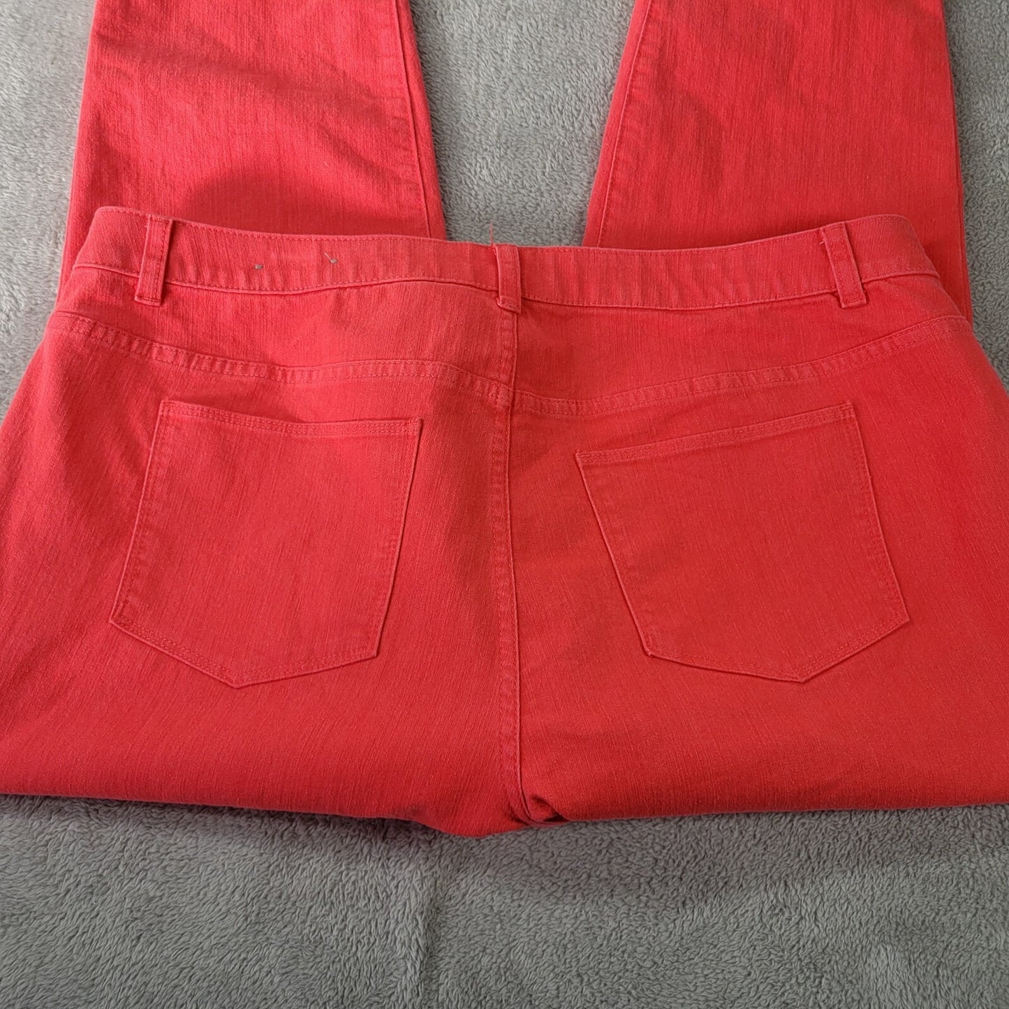 CJ Banks Signature Slimming Womens Jeans 20W Plus Pink Denim Comfy Straight Leg