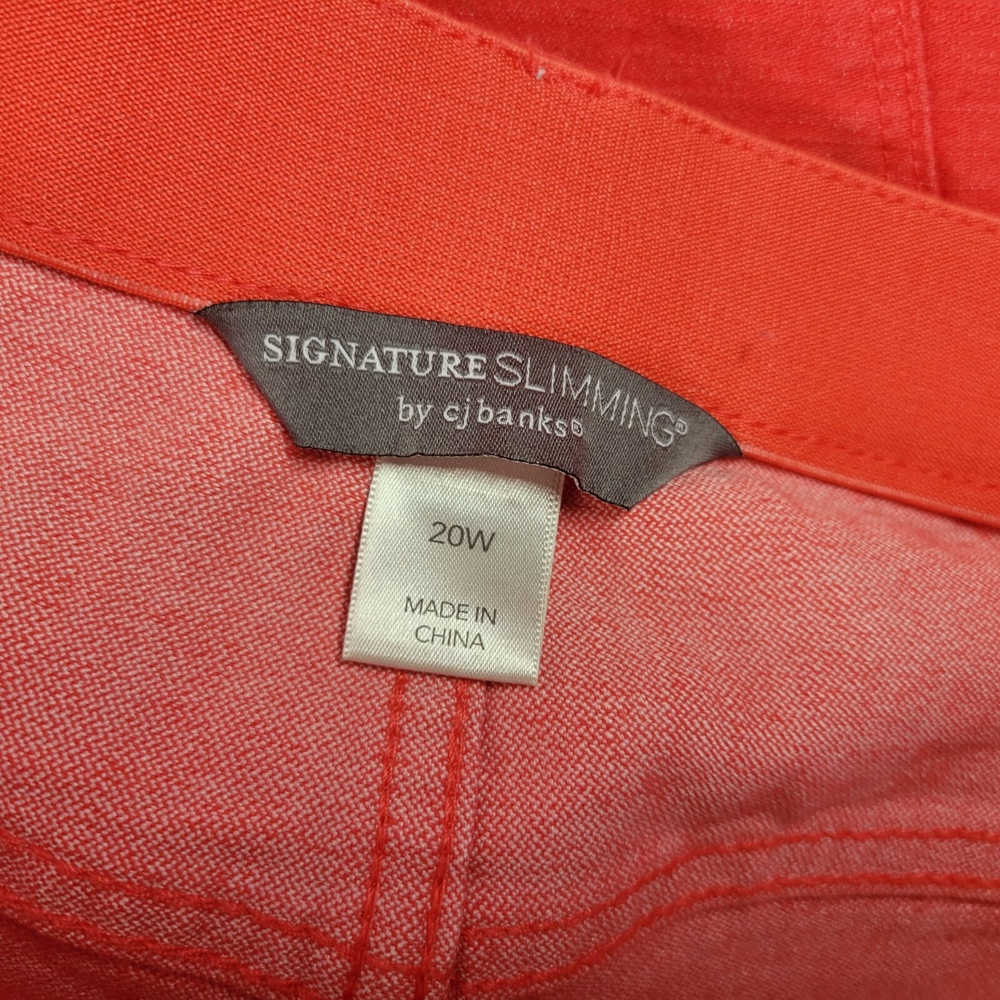 CJ Banks Signature Slimming Womens Jeans 20W Plus Pink Denim Comfy Straight Leg