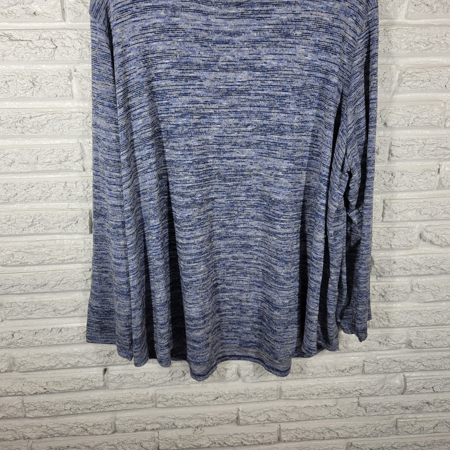 Apt 9 Womens Sweater 4X Plus Pullover Blue Marled Poly Blend Casual Travel Comfy