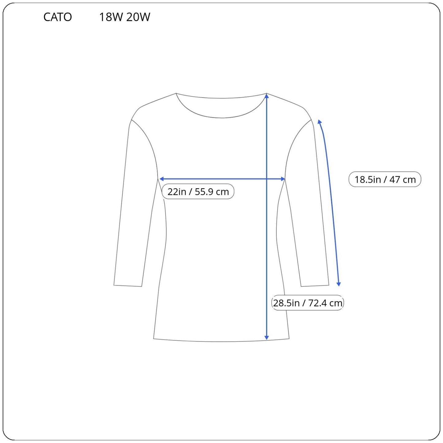 Cato Est 1948 Women Top 18W 20W Plus Lace Up 3/4 Sleeve Blue Plaid Lightweight