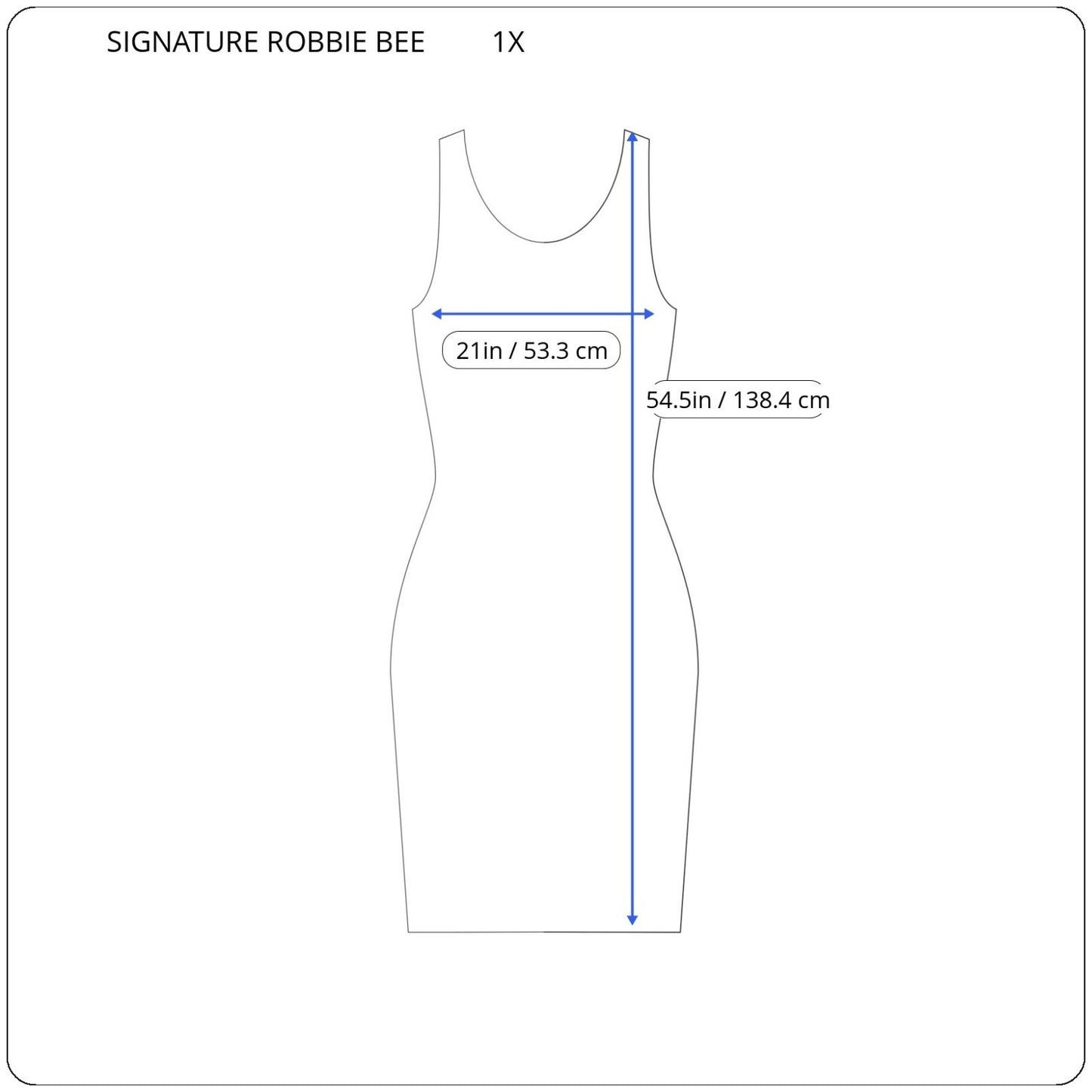 Signature Robbie Bee Womens Dress 1X Plus Tank Midi Sleeveless Blue Watercolor