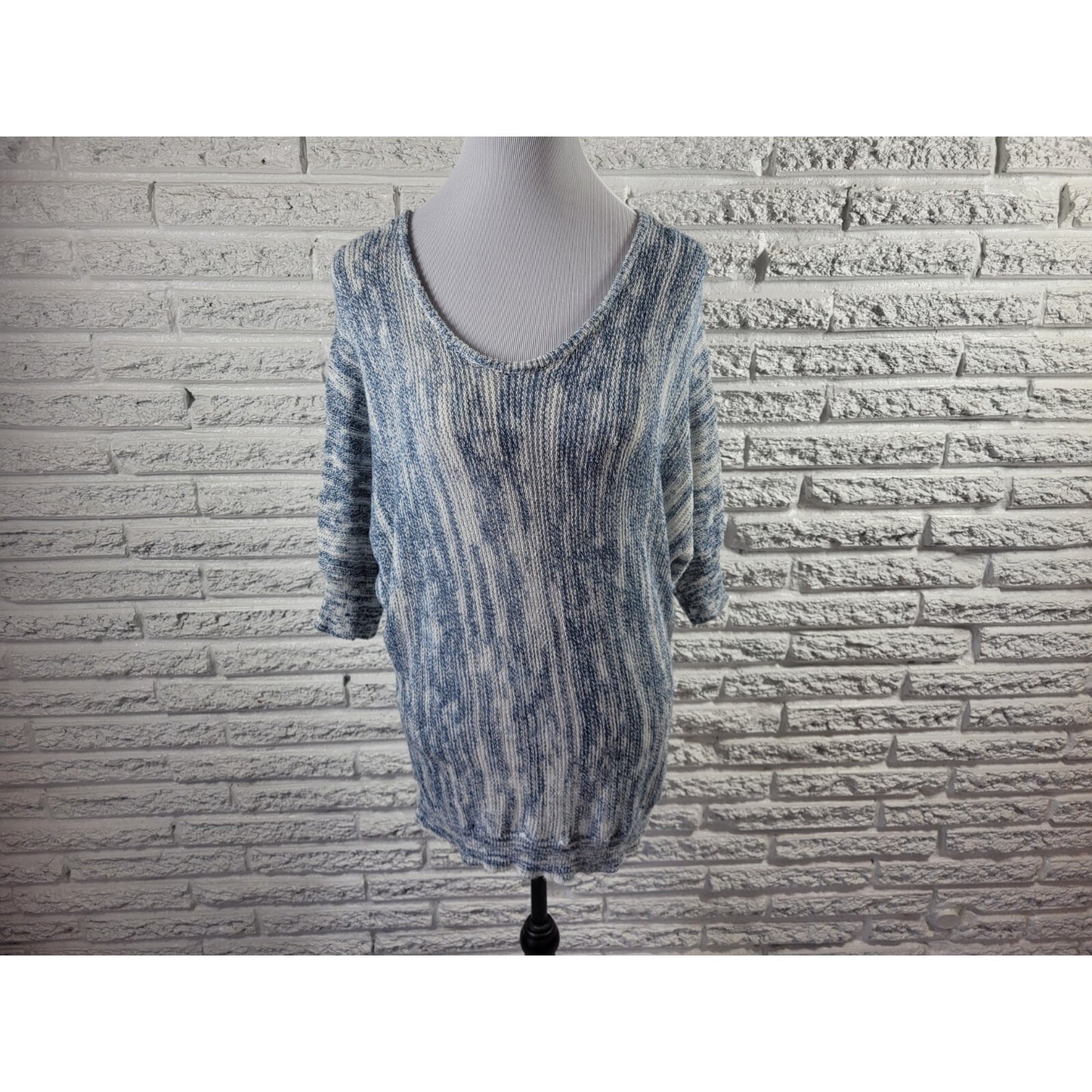 Maurices Womens Sweater Extra Large XL Pullover Lightweight Blue Dolman Sleeves