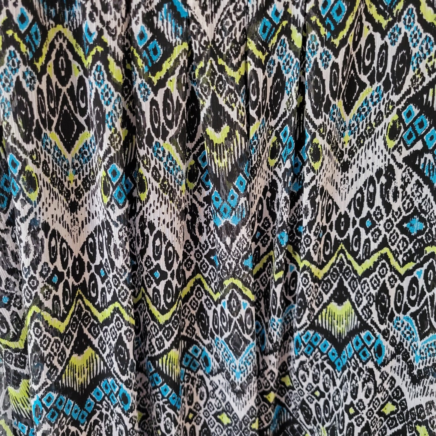 Avenue Women's 18-20 Plus Size Top Blouse Black Blue Geometric Sleeveless Lined