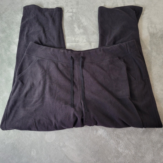 Tek Gear Womens Sweatpants 2X Plus Pull On Drawstring Pockets Black Polyester