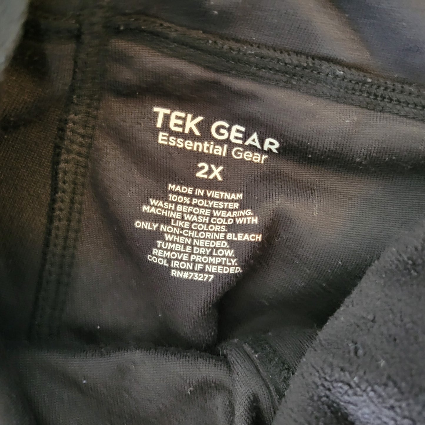 Tek Gear Womens Sweatpants 2X Plus Pull On Drawstring Pockets Black Polyester