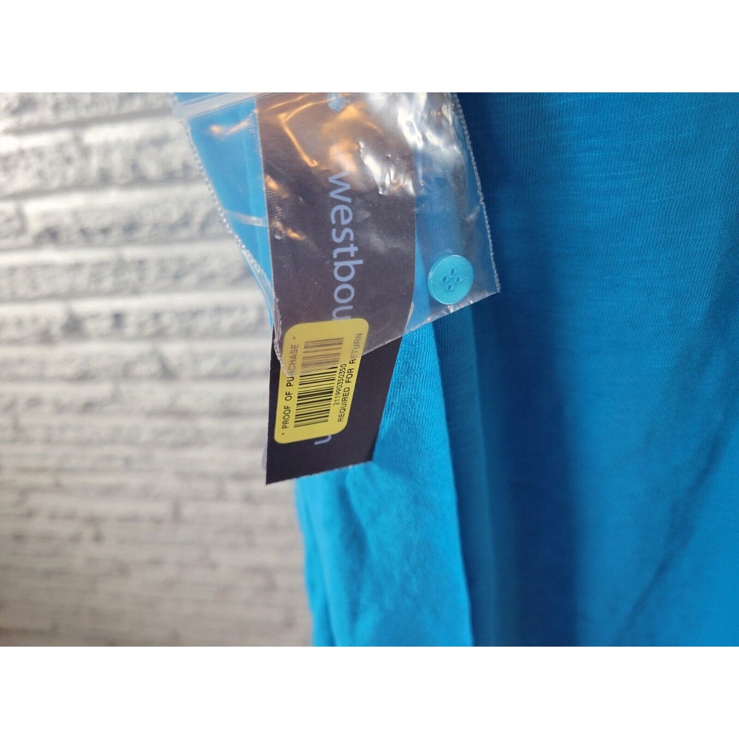 Westbound Women Top 3X Plus Tunic Roll Tab Sleeve Blue Cotton Casual Pintuck New