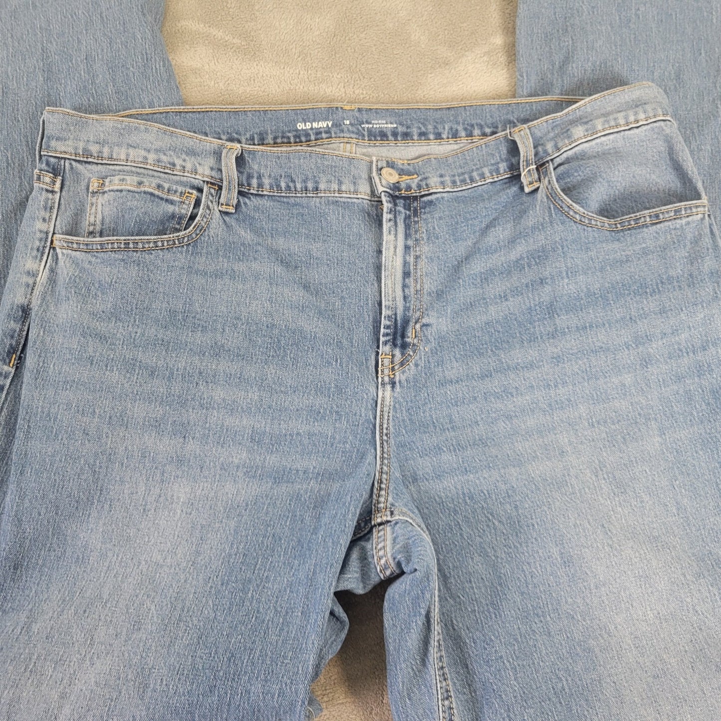 Old Navy Womens Jeans 18 Tall Boyfriend Straight Medium Wash Denim Stretch SL53E
