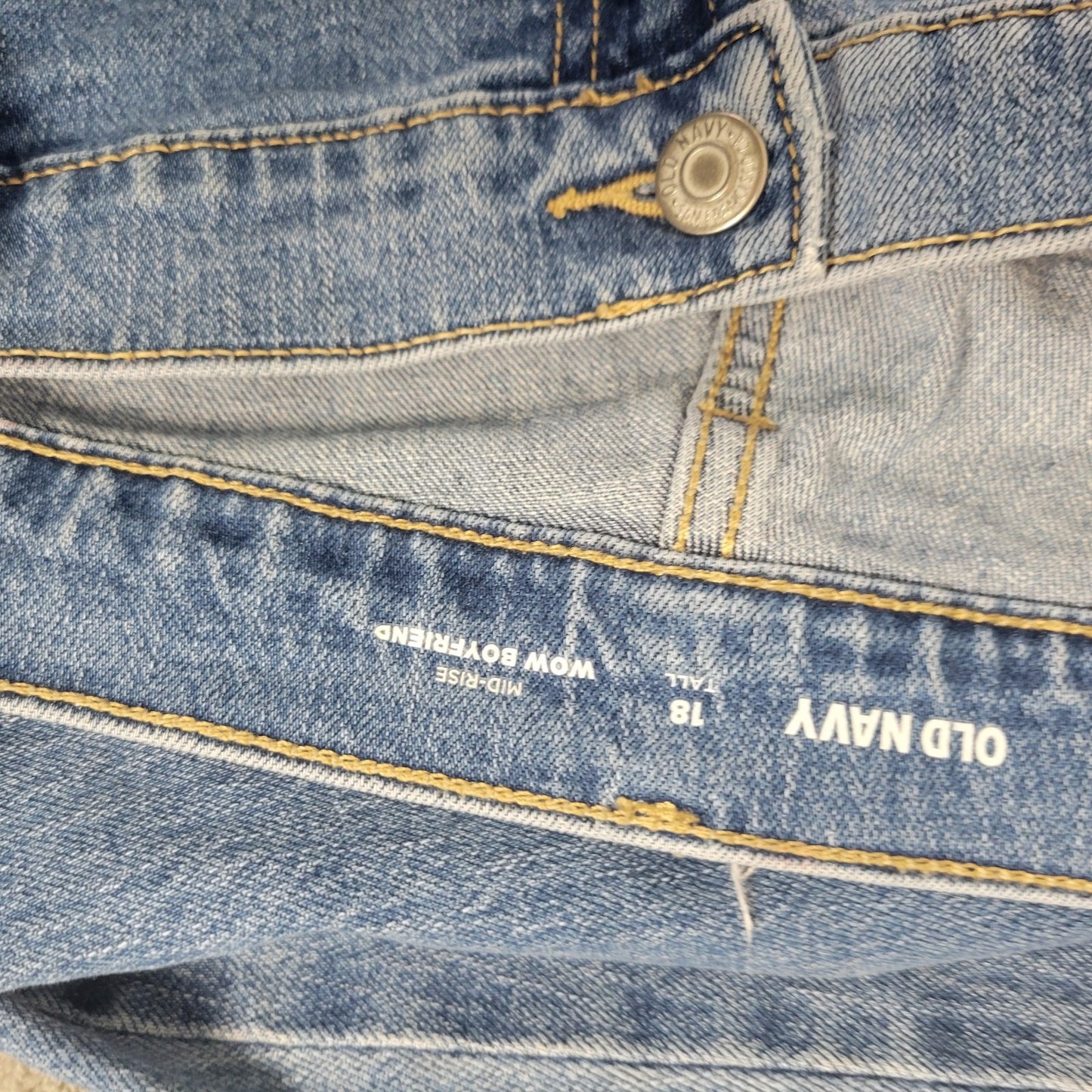 Old Navy Womens Jeans 18 Tall Boyfriend Straight Medium Wash Denim Stretch SL53E