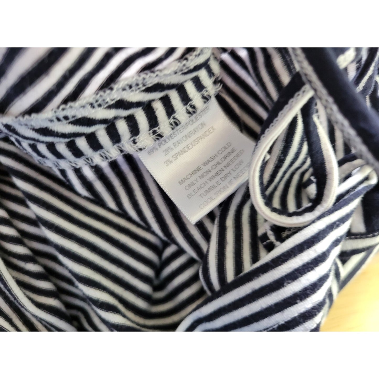 Sag Harbor Womens Top 2X Plus Tee Short Sleeve Blue Stripe Tied Hem Casual