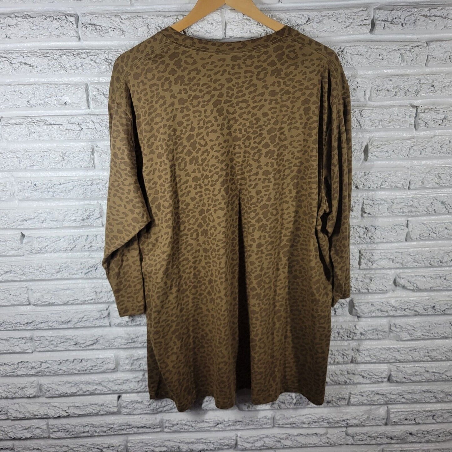 LIF Apparel Womens Top 3X Tee Tan Animal Print Ephesians 4:32 Always Be Kind