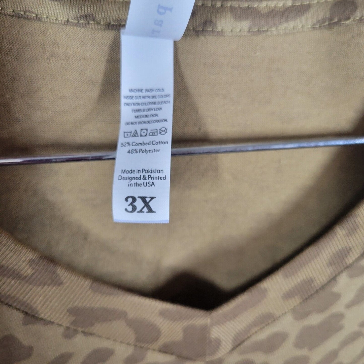 LIF Apparel Womens Top 3X Tee Tan Animal Print Ephesians 4:32 Always Be Kind