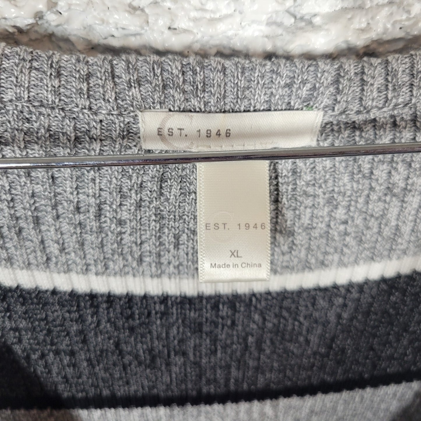 Cato Est 1946 Womens Dress Extra Large XL Sweater Gray Stripe Pullover Comfy