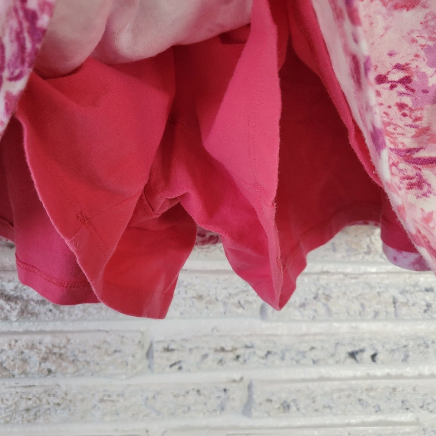 Jones New York XL Pink Floral Skort Cotton Pull On Elastic Waist Pockets