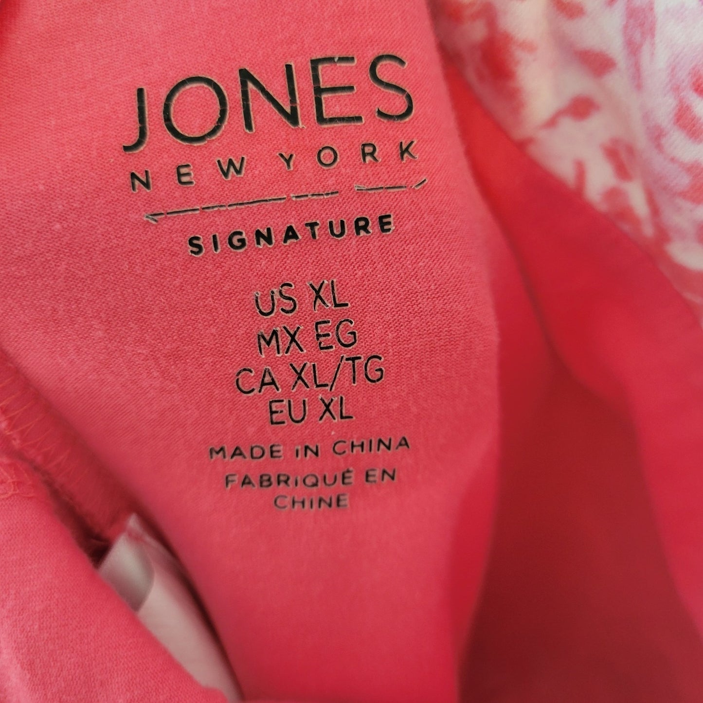 Jones New York XL Pink Floral Skort Cotton Pull On Elastic Waist Pockets