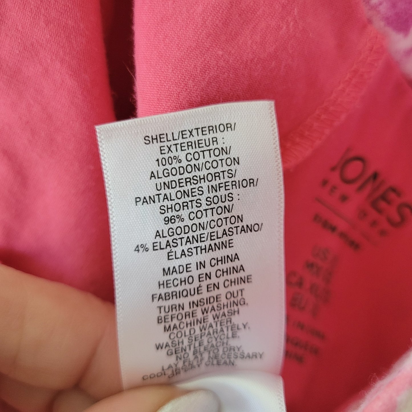 Jones New York XL Pink Floral Skort Cotton Pull On Elastic Waist Pockets