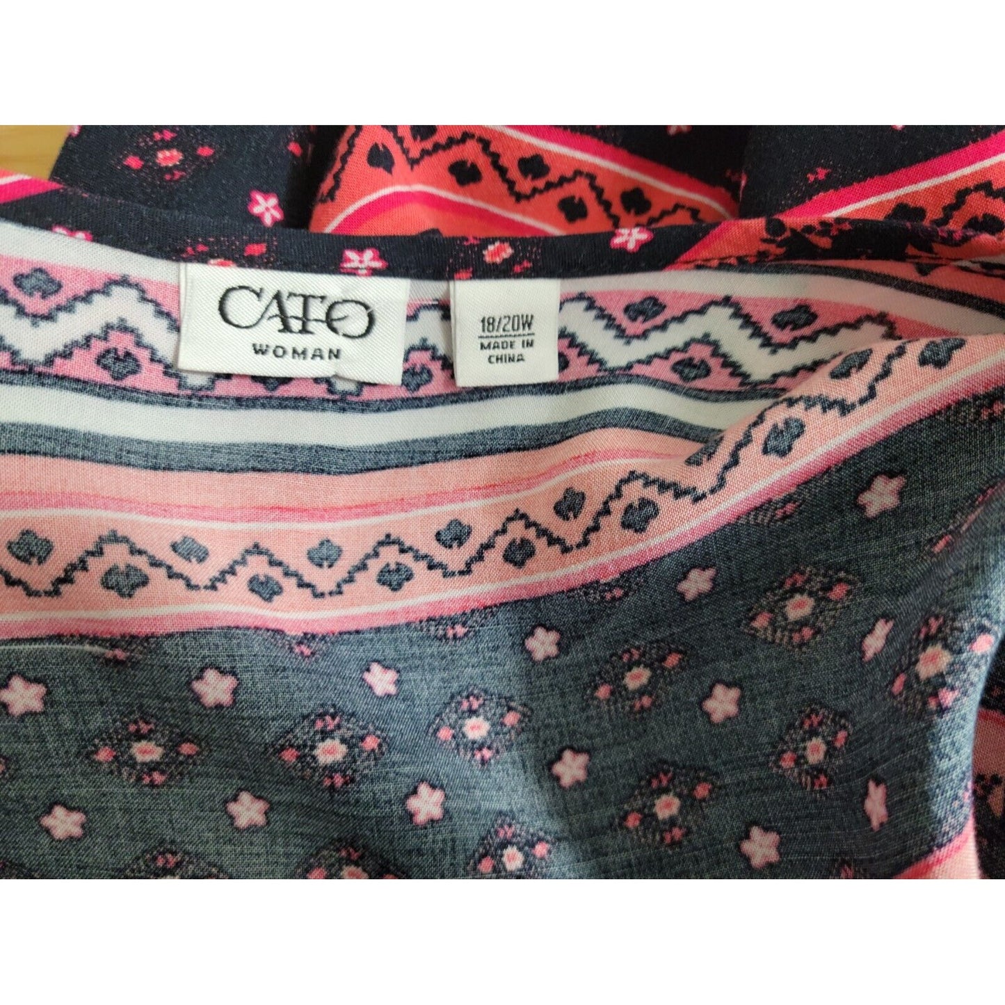 Cato Womens Top 18W 20W Plus Tunic Lace Sleeve Asymmetric Rayon Black Floral