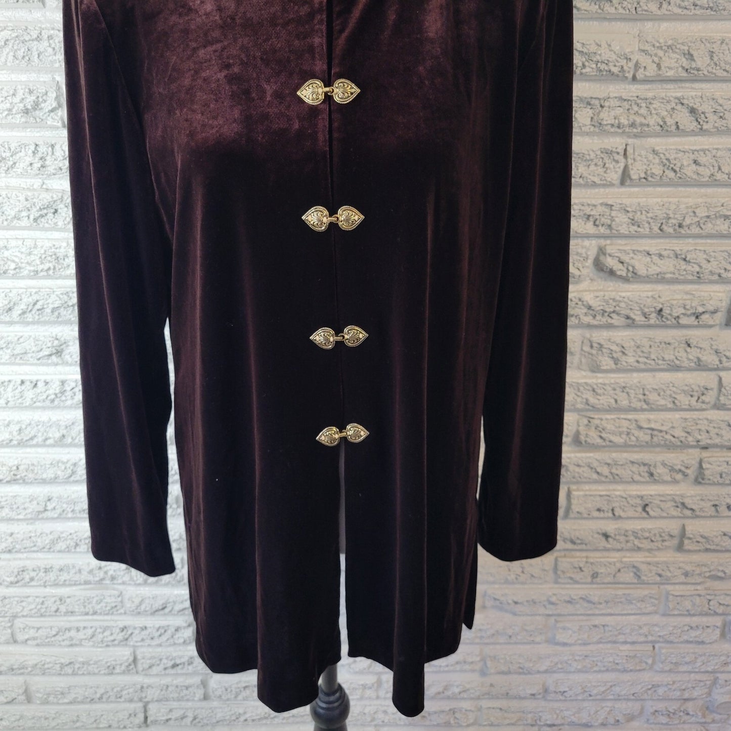 R&M Richards Karen Kwon Jacket Extra Large Deep Purple Velour Lined Formal