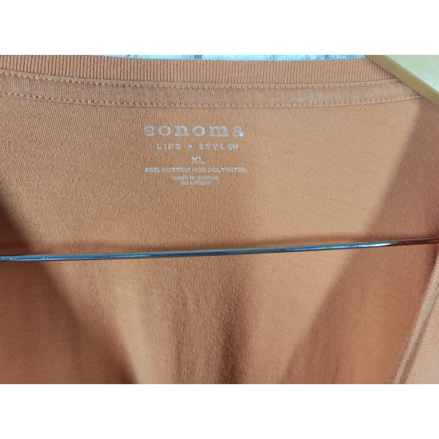 Sonoma Womens Top XL Tee Clarendon House Hyde Park London Cotton Blend Orange