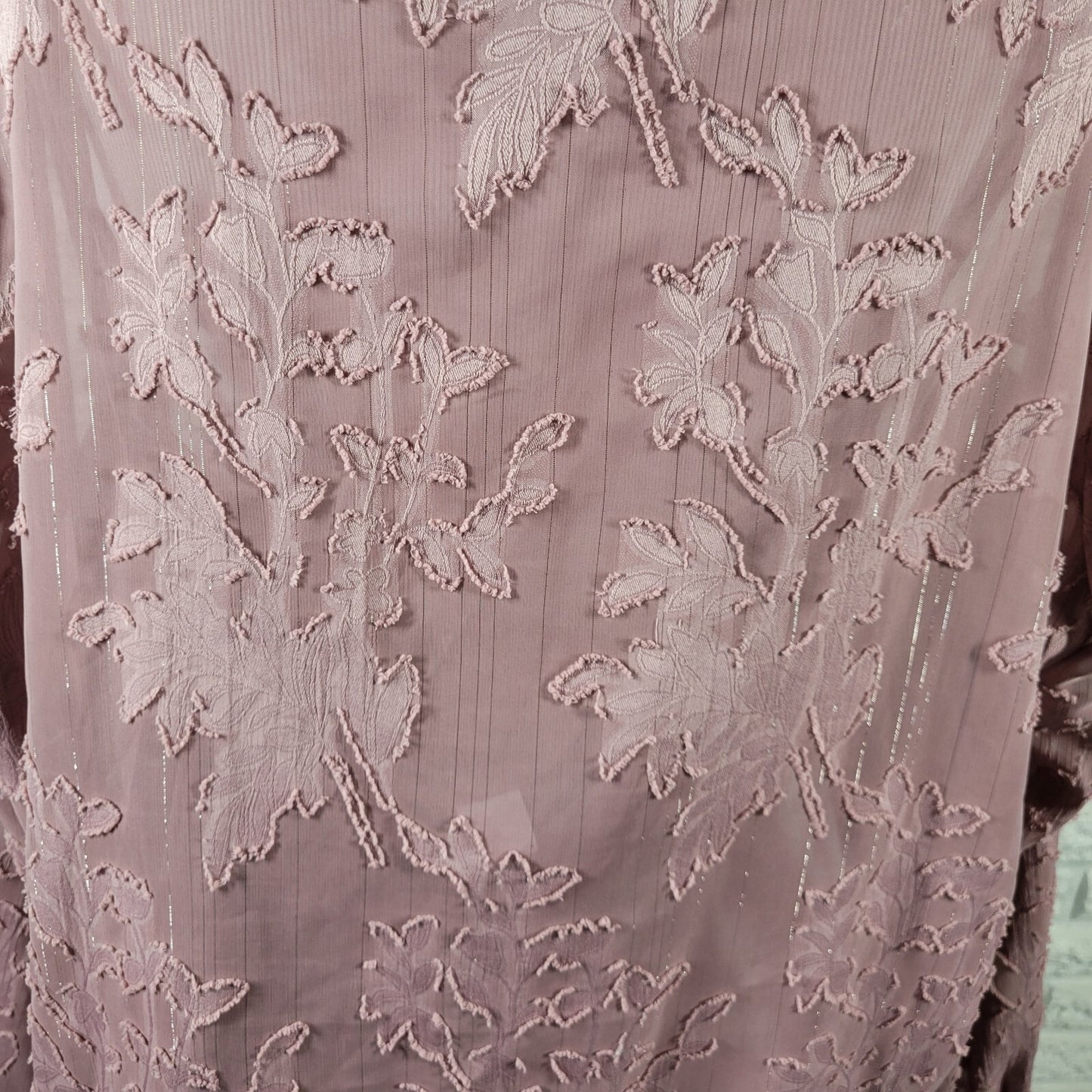 Liz Claiborne Womens Top 1X Plus Muted Lavender Tatted Camisole Metallic Thread