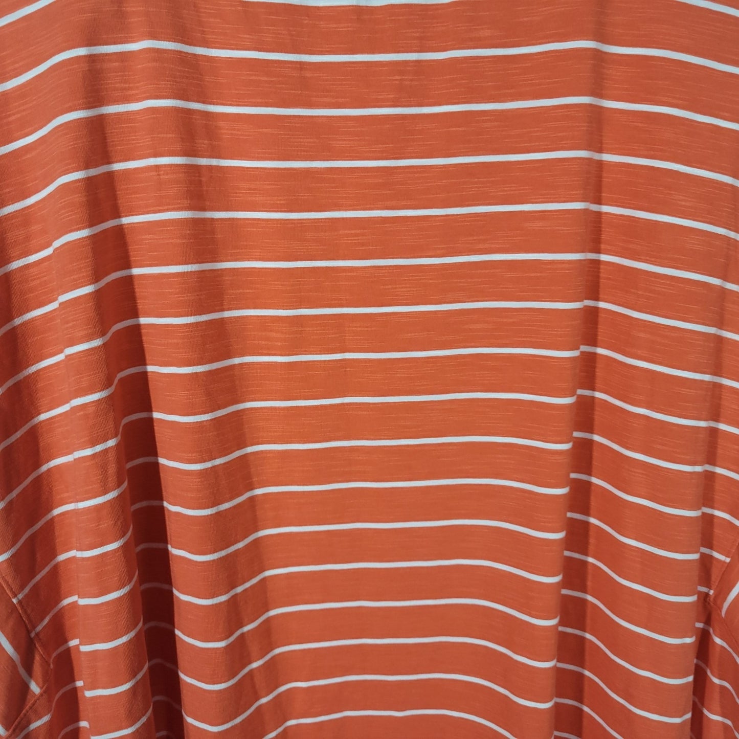 T by Talbots Women Top 3X Plus Tee Short Sleeve Orange Stripe Comfy Cotton Rayon