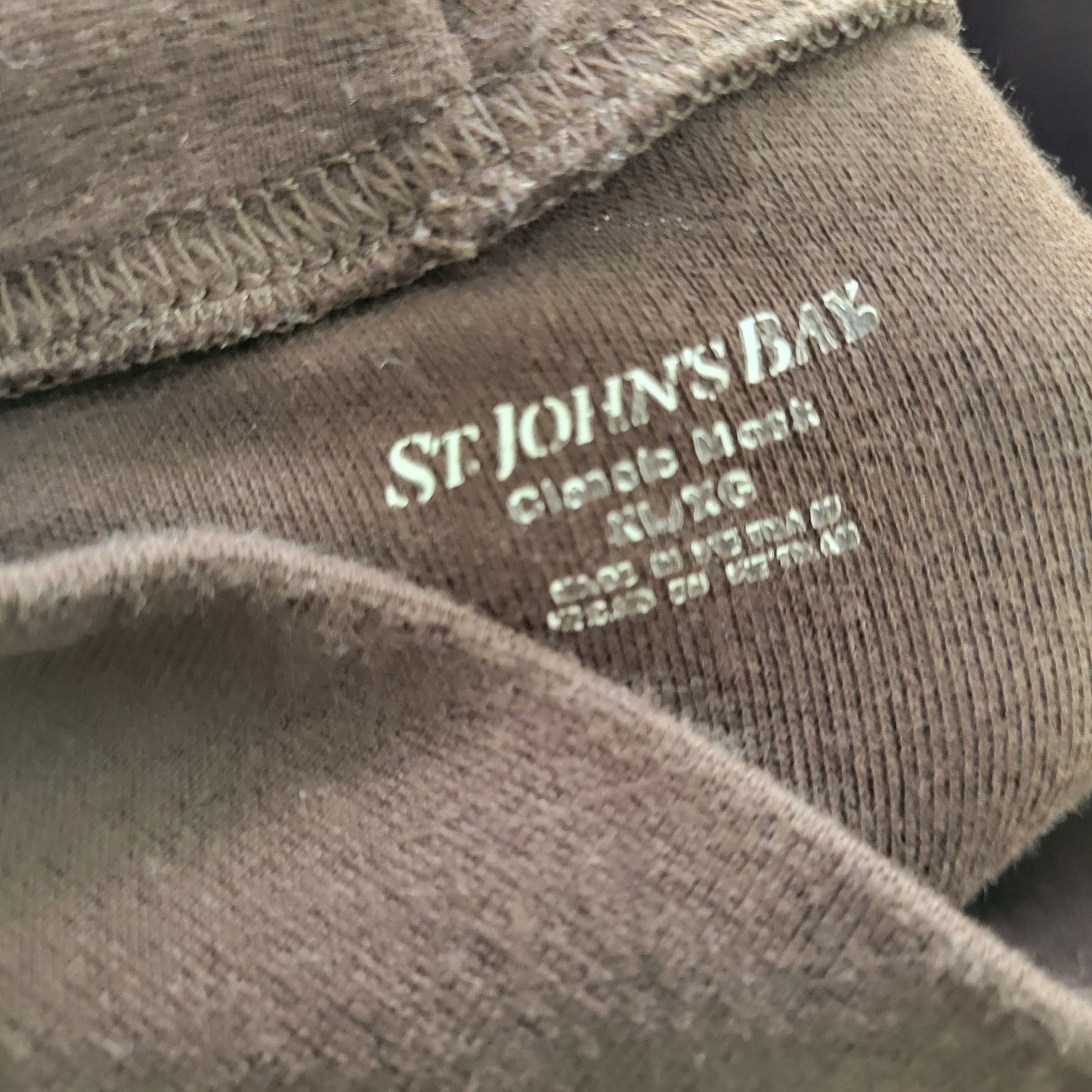 St. Johns Bay Women's XL Brown Turtleneck Top 100% Cotton Long Sleeve BRO11E