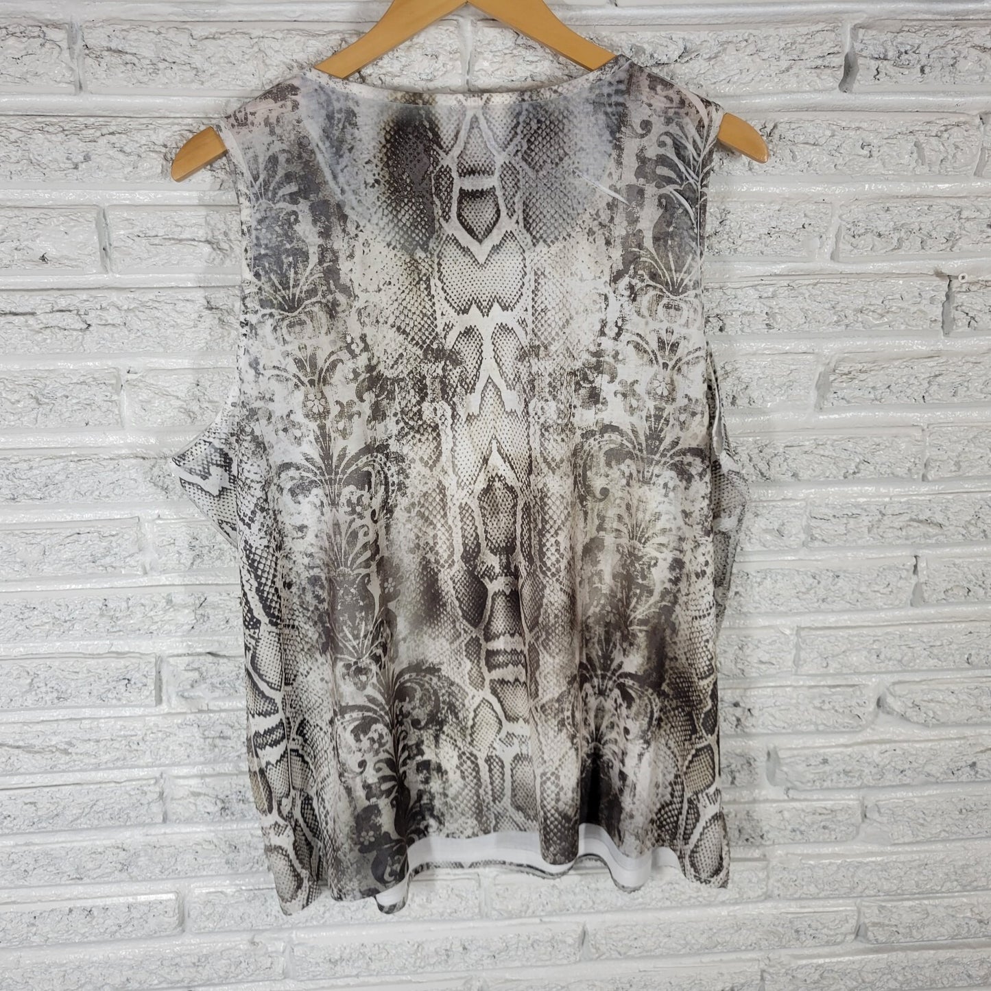 Chicos Womens Top 4 Standard XXL Plus Tank Animal Print Comfy Sequins Polyester