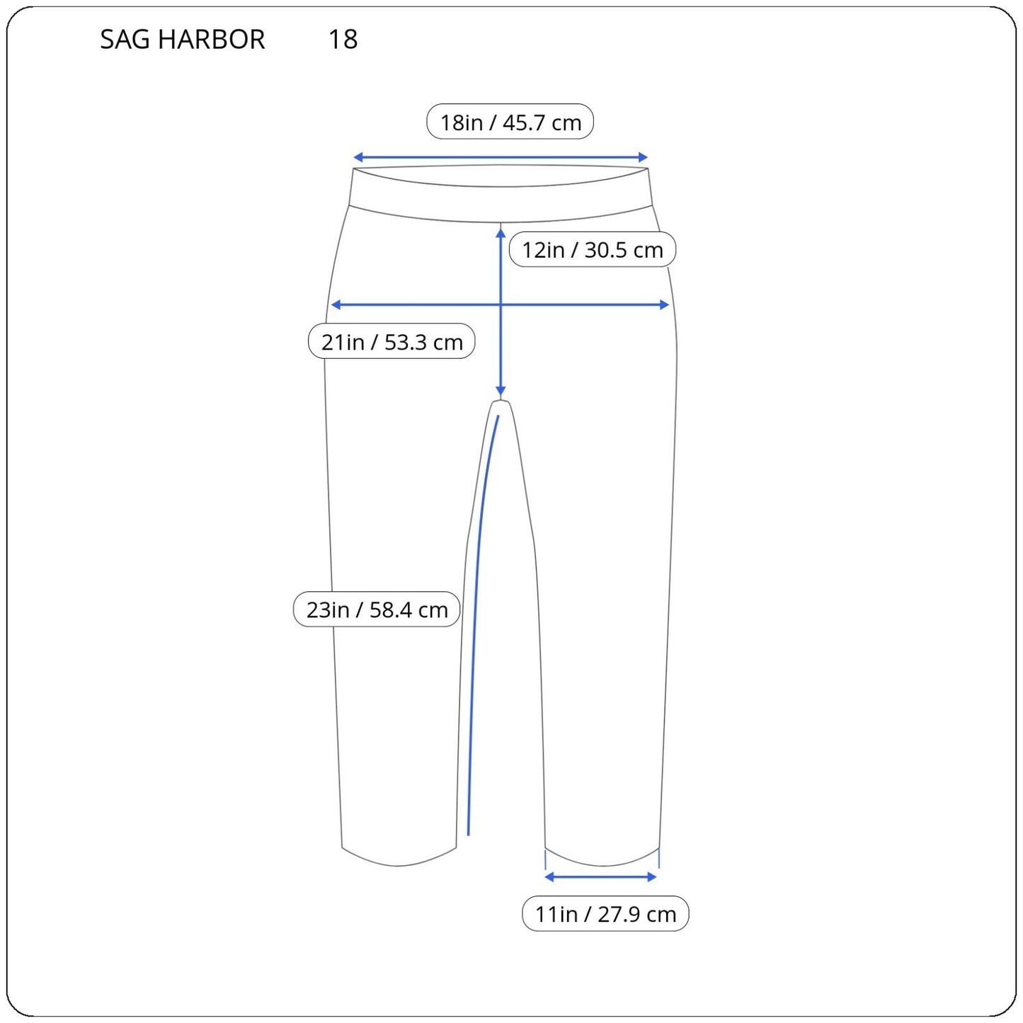 Sag Harbor Sport Women Pants 18 Plus Capri Blue Elastic Waist Casual Pockets Zip