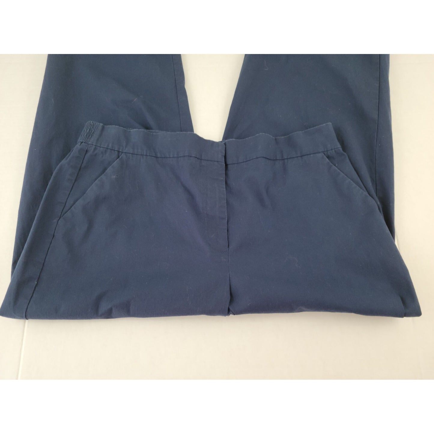 Sag Harbor Sport Women Pants 18 Plus Capri Blue Elastic Waist Casual Pockets Zip