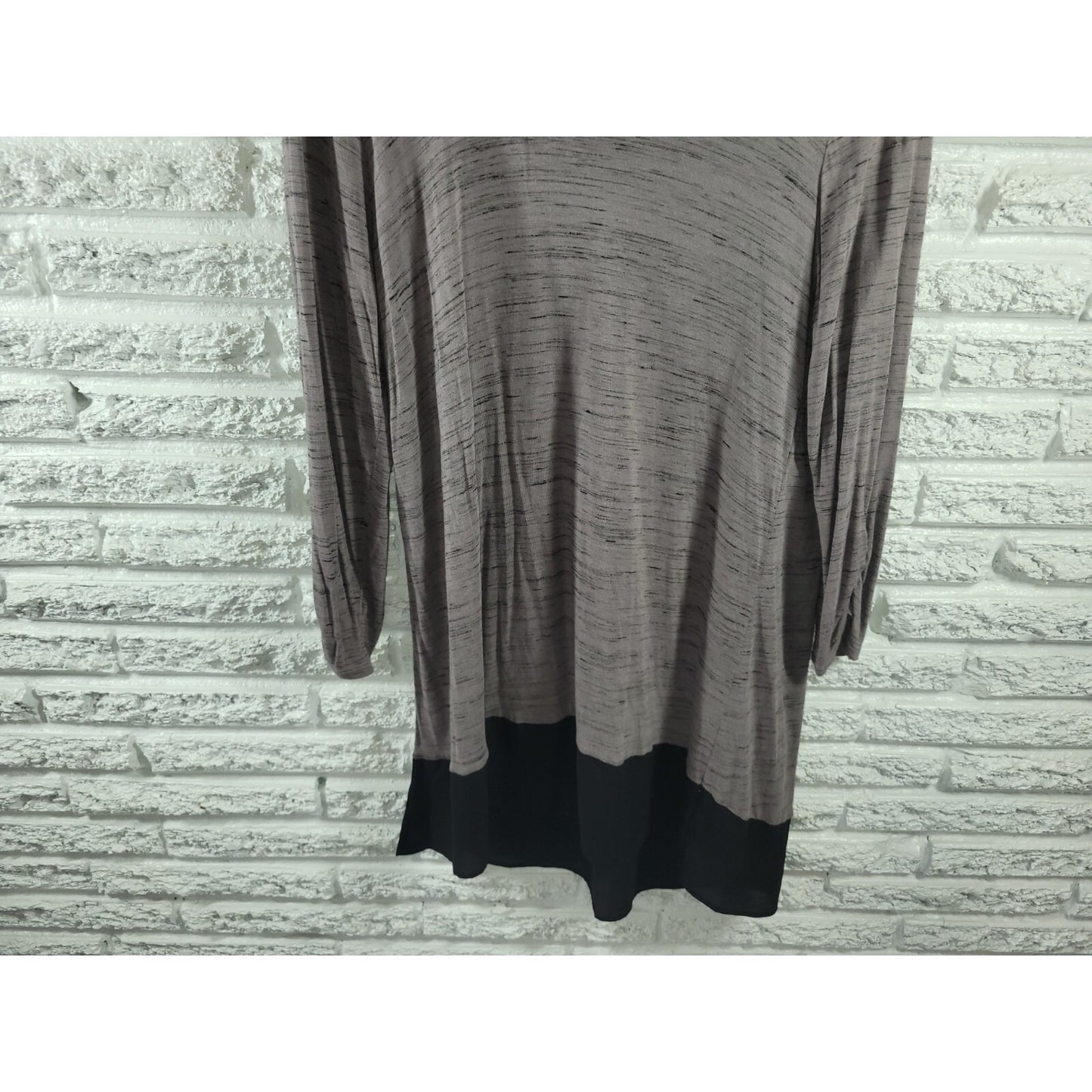 Maurices Womens Top Extra Large XL Tunic Ruched Sleeve Sheer Gray Heather Comfy