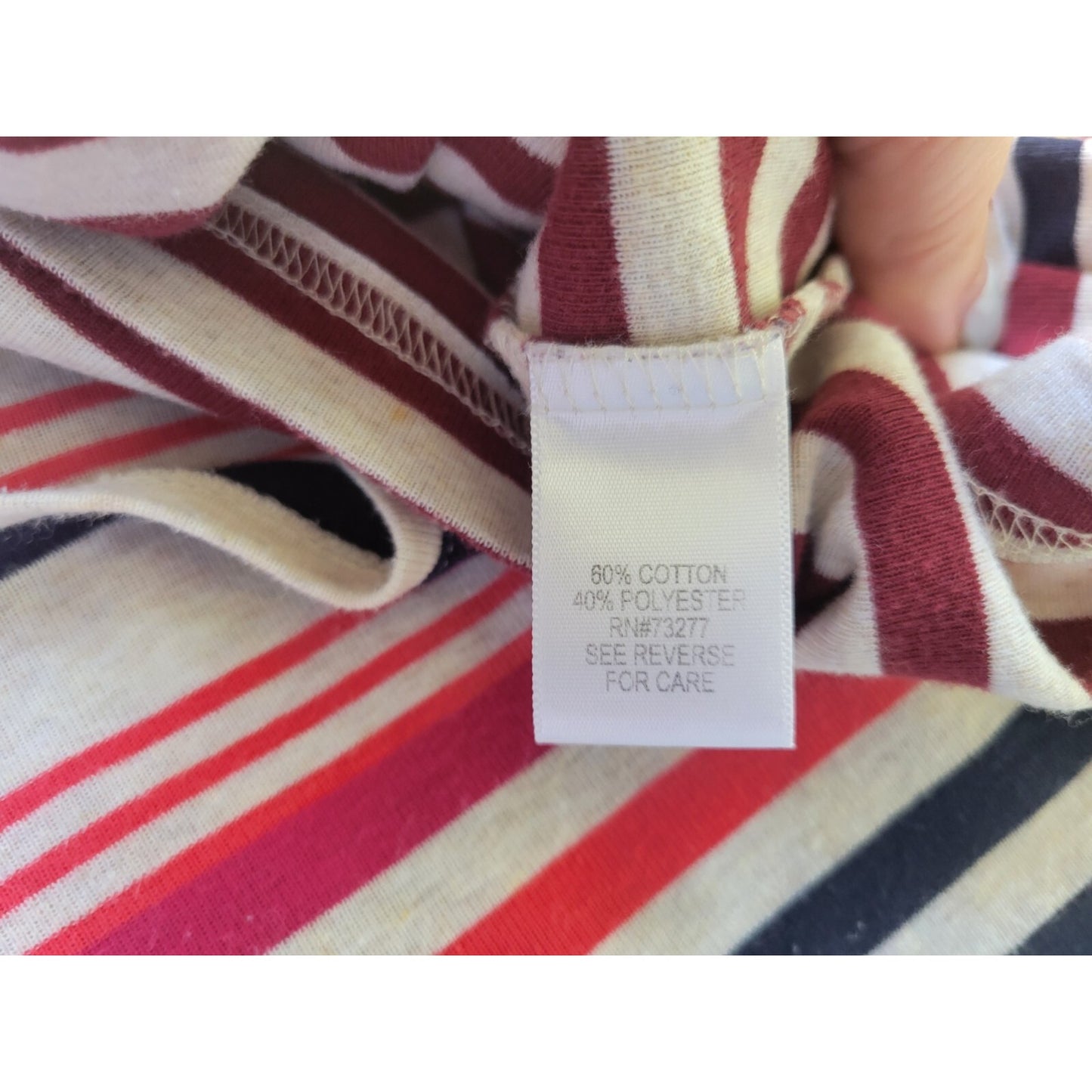 Croft Barrow Womens Top XXL Plus Tee Classic Brown Stripe Casual Long Sleeve