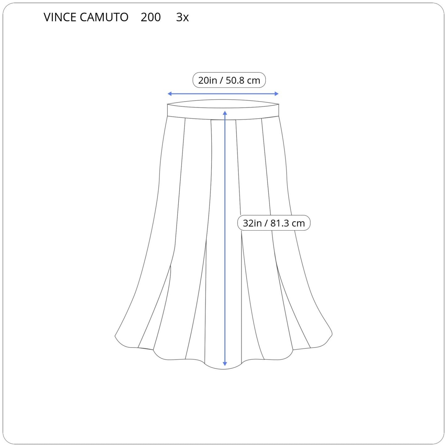 Vince Camuto 3X Plus Size A-Line Midi Skirt Pink Orange Geometric Elastic Waist