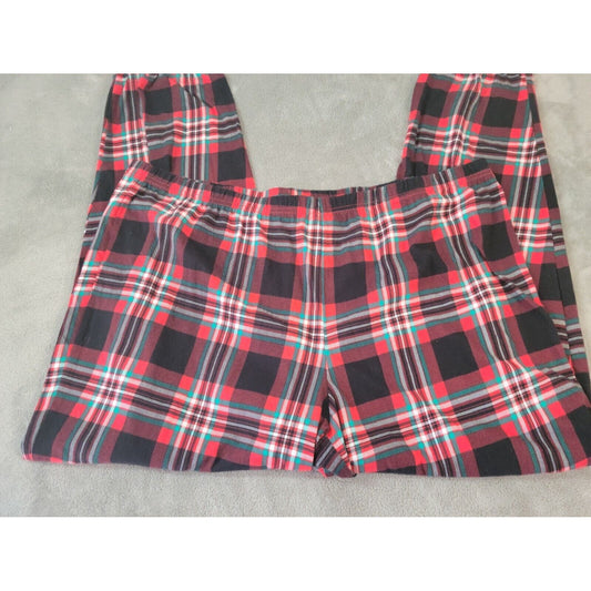 Secret Treasures Womens Pants 2X 18W 20W Plus Pajama Lounge Cotton Red Plaid
