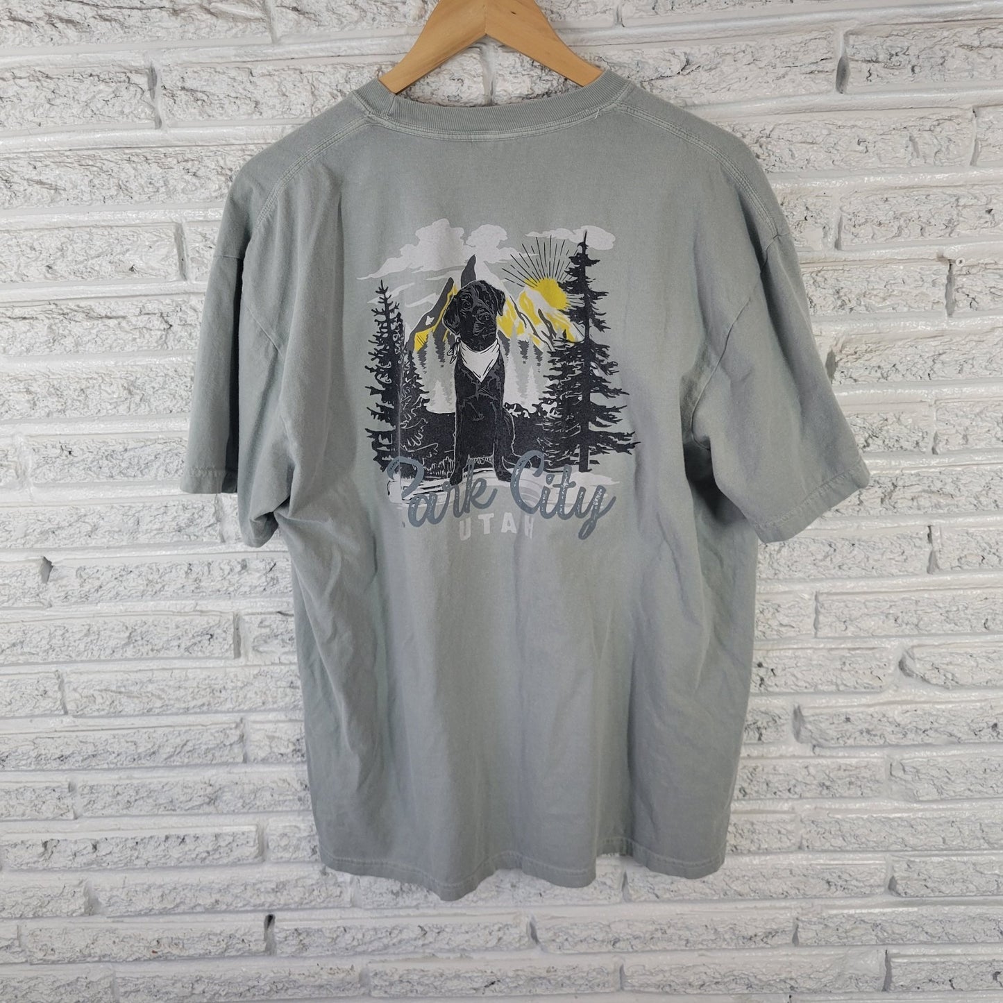 Comfort Colors Womens Top XL Tee Short Sleeve Park City Utah Labrador Souvenir