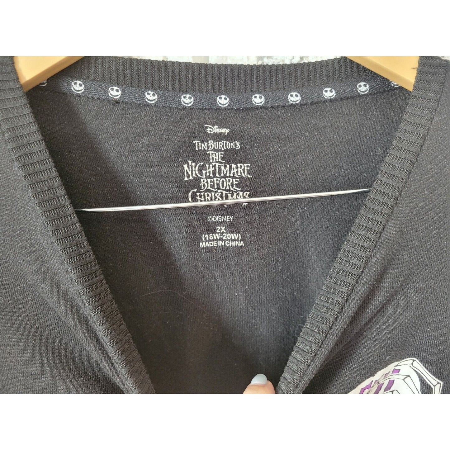 Disney Nightmare Christmas Women Top 2X Pajama Black Long Sleeve Soft Poly Blend