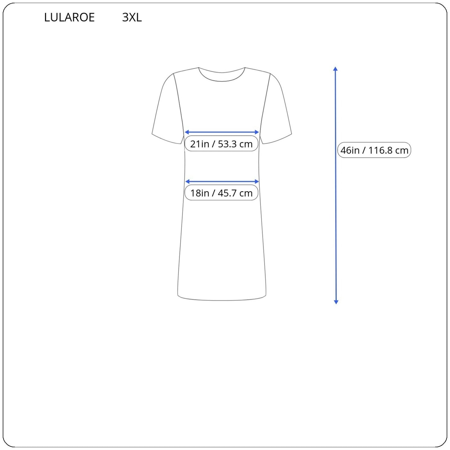 LuLaRoe 3XL Plus Size Dress Blue Red Geometric Fit & Flare Stretch Knit