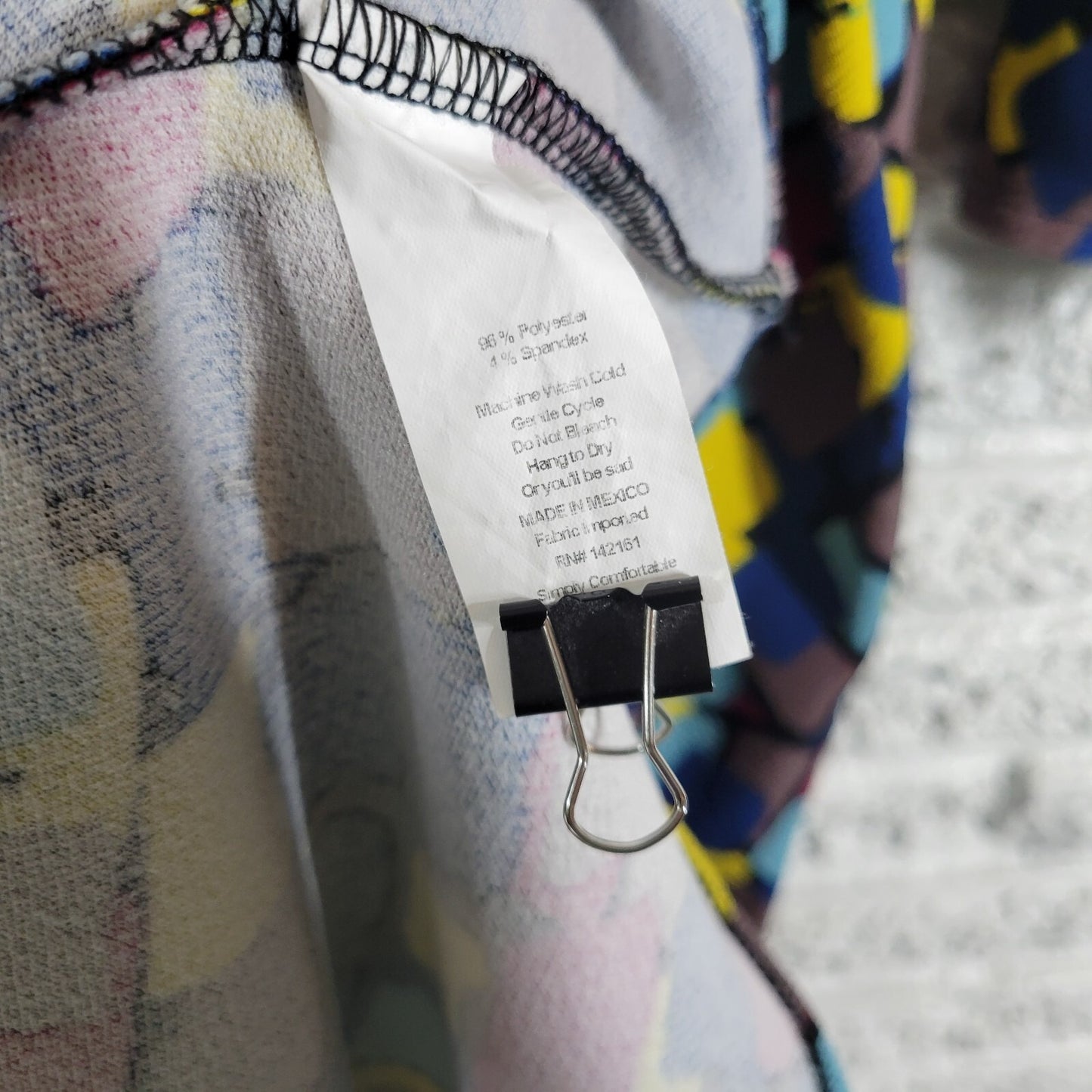 LuLaRoe 3XL Plus Size Dress Blue Red Geometric Fit & Flare Stretch Knit