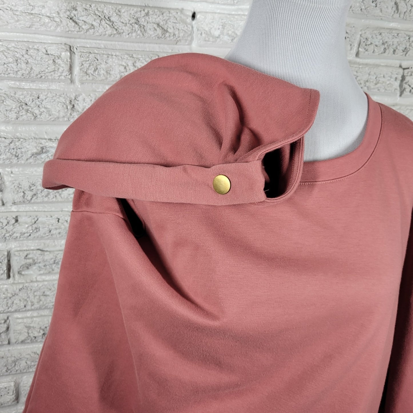 Liz Claiborne Womens Top XL Ruched 3/4 Sleeve Dusty Rose Poly Blend Soft Comfy