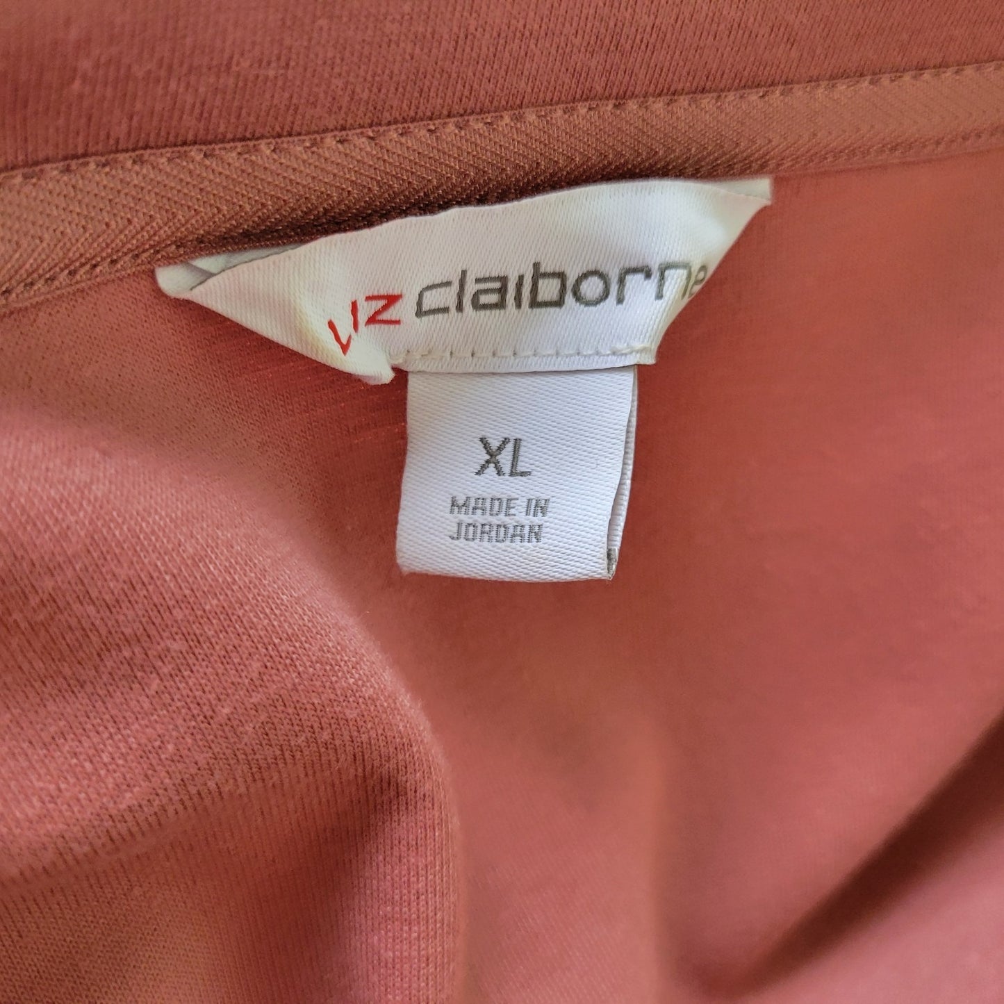 Liz Claiborne Womens Top XL Ruched 3/4 Sleeve Dusty Rose Poly Blend Soft Comfy