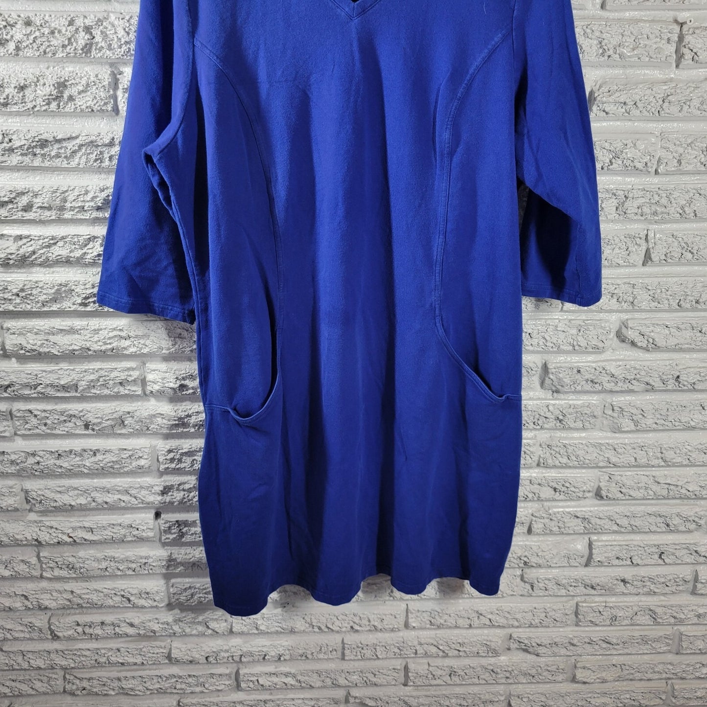 Denim Co Womens Dress Extra Large Mini Sweatshirt Coverup Pockets Blue Comfy