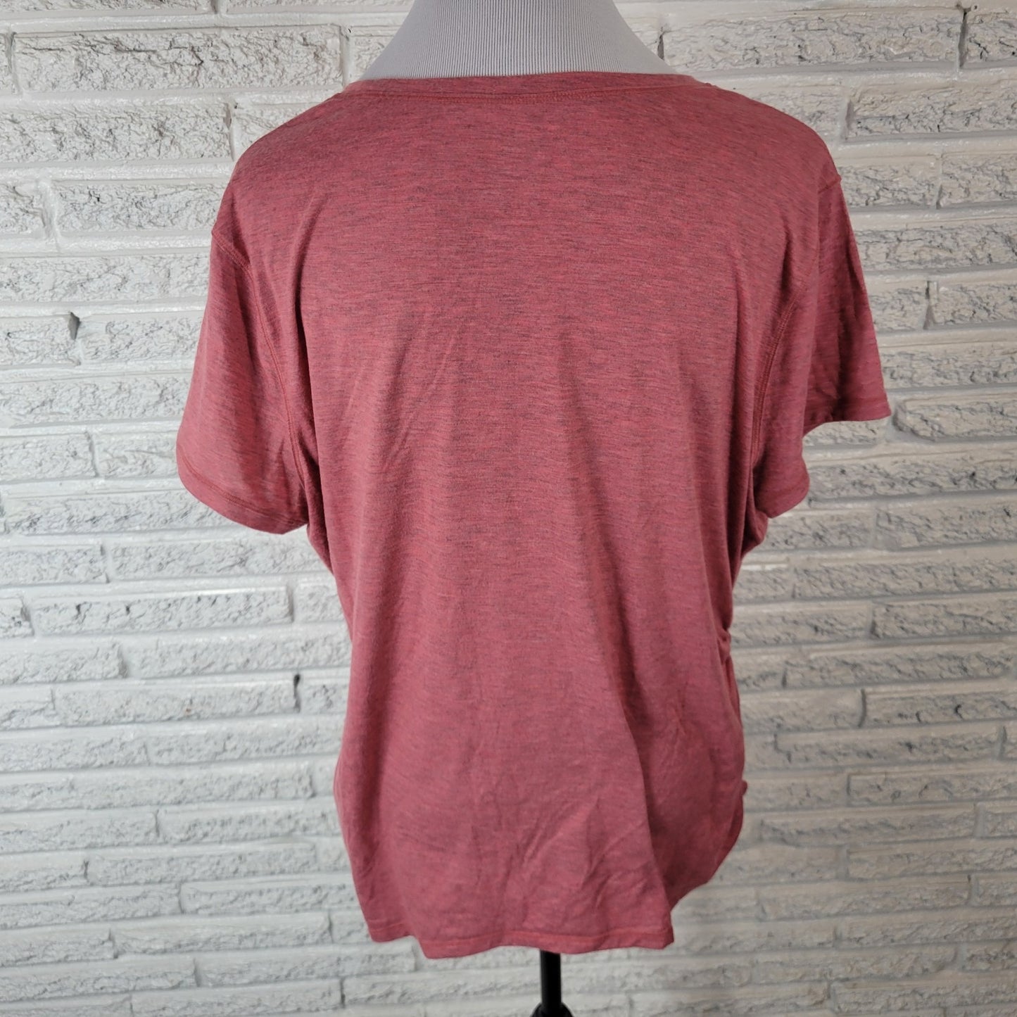 Athletic Works Womens Top XXL 20 Plus Tee Pink Heather Ruched Casual Lightweight